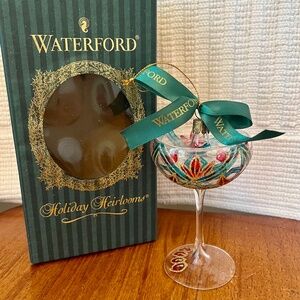 Vintage Waterford Champagne Glass Ornament ~ New Years Toast 2000 ~ Limited Edit